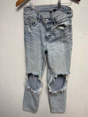 American Eagle Real Good Stretch Distressed Light Wash Jeans